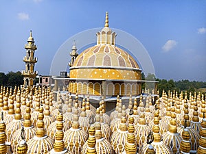 golden colored minaret view of masque