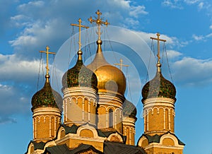 Golden and colorful Domes of Moscow.