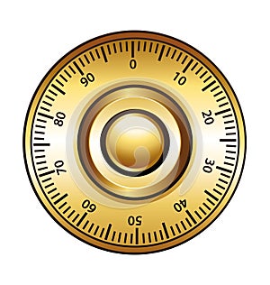 Golden combination dial lock photo