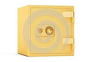 Golden Combination Safe Box, 3D rendering