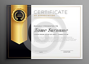 Golden company certificate design template