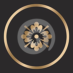 Golden Company Logo on a dark background. Business card design. Vector illustration