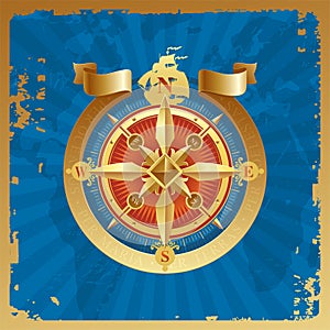 Golden compass rose