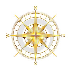 Golden compass rose