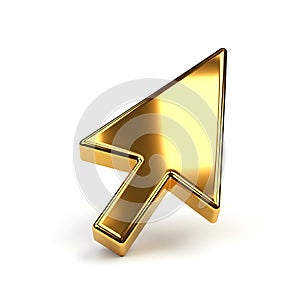 Golden computer mouse cursor pointer icon
