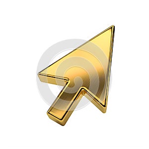 Golden computer mouse pointer icon