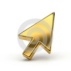 Golden computer mouse pointer icon
