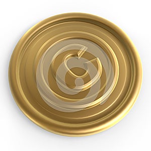 Golden copyright sign chip