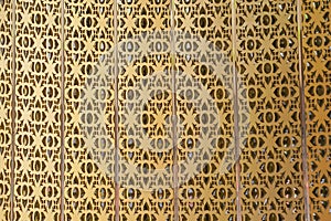 The Golden craft Thai pattern popup on the wall backdrop in some place at Thailand