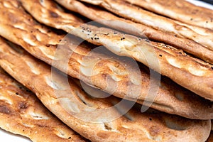 Golden crispy barbari bread fresh from oven today.