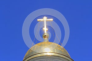 The Golden cross on the dome