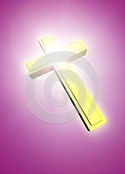 Golden cross shining