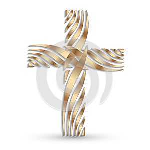 Golden cross vector symbol