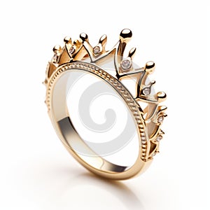 Golden Crown Diamond Ring - Exquisite And Regal Jewelry