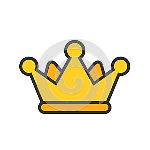 Golden crown icon with bold outlines on white