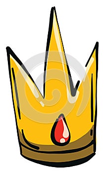 Golden crown, illustration, vector