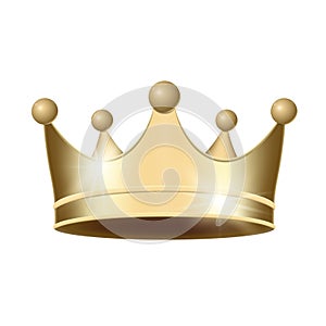 Golden crown isolated on white background, vector