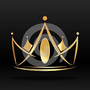 Zlatý koruna označenie organizácie alebo inštitúcie a dizajn 