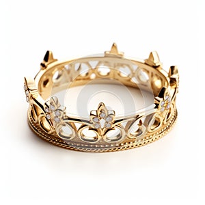 Golden Crown Ring With Diamonds - Exquisite And Elegant Jewelry