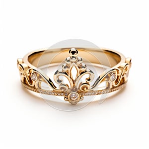 Ornate Gold Tiara Ring With Intricate Details photo