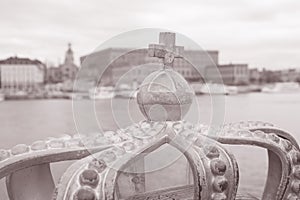 Golden Crown on Skeppsholm Bridge - Skeppsholmsbron; Stockholm