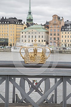 Golden Crown on Skeppsholm Bridge - Skeppsholmsbron; Stockholm