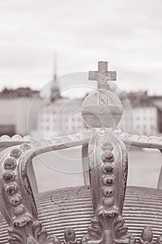 Golden Crown on Skeppsholm Bridge - Skeppsholmsbron; Stockholm