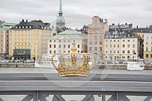 Golden Crown on Skeppsholm Bridge - Skeppsholmsbron; Stockholm