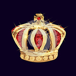 Golden crown vector illustration low