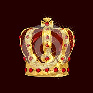 golden crown vector illustration low