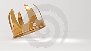 golden crown on white background , Become a winner in the awards competition,3d rendering