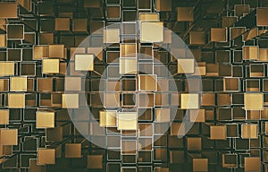 Golden Cubes Abstract Backdrop