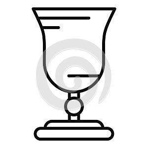 Golden cup drink icon outline vector. Contest prize