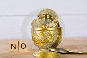 Bitcoins cryptocurrency No concept. photo