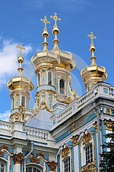 Golden Cupolas Catherine Palace St Petersburg