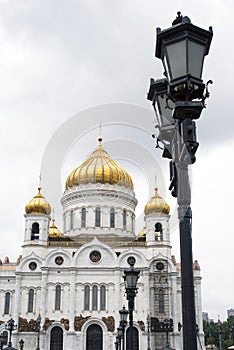 Golden cupolas of Christ the Savior Church in Moscow, Russia