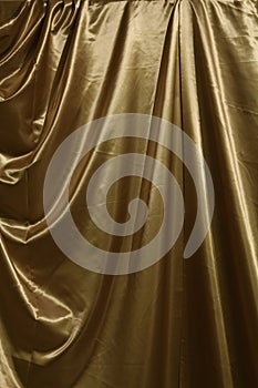Golden curtain in internal with lights photo