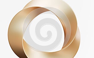 Golden curve frame background, 3d rendering