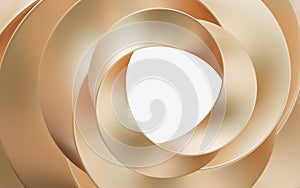 Golden curve frame background, 3d rendering