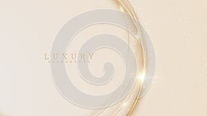 Golden curve luxury concept on cream background.