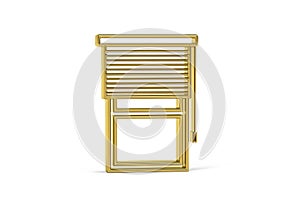 Golden 3d blinds icon isolated on white background