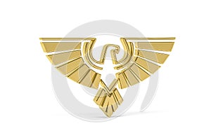 Golden 3d eagle icon isolated on white background