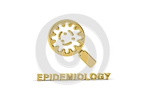 Golden 3d epidemiology icon isolated on white background photo