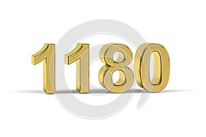 Golden 3d number 1180 - Year 1180 isolated on white background