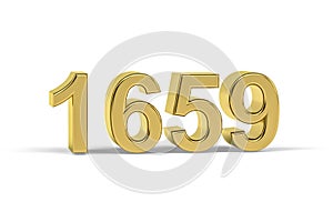 Golden 3d number 1659 - Year 1659 isolated on white background