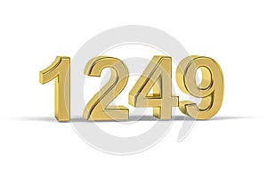 Golden 3d number 1249 - Year 1249 isolated on white background