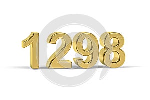 Golden 3d number 1298 - Year 1298 isolated on white background