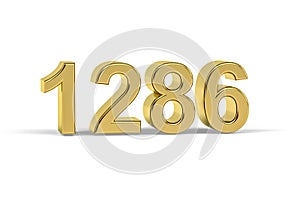 Golden 3d number 1286 - Year 1286 isolated on white background
