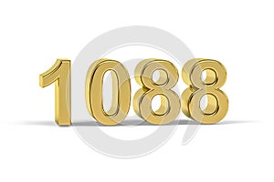 Golden 3d number 1088 - Year 1088 isolated on white background