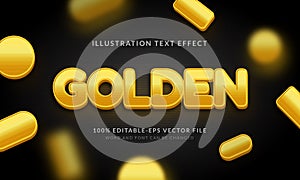 Golden 3d text style effect